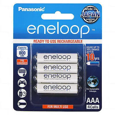 Panasonic 4-pack of Rechargeable Eneloop 800mAh NiMh AAA Batteries