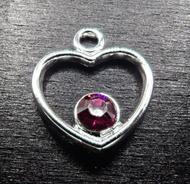 14x16mm Charm Herz mit Strass Anhänger silber Bettelarmband 1-10 Stück  SB 500
