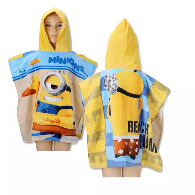 MINIONS poncho da bambino in spugna taglia unica  55x110 cm da bambino/a