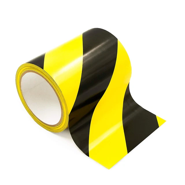 Safety Warning Hazard Floor Tape 3 Inch X 54 Feet Black and Yellow Stripes
