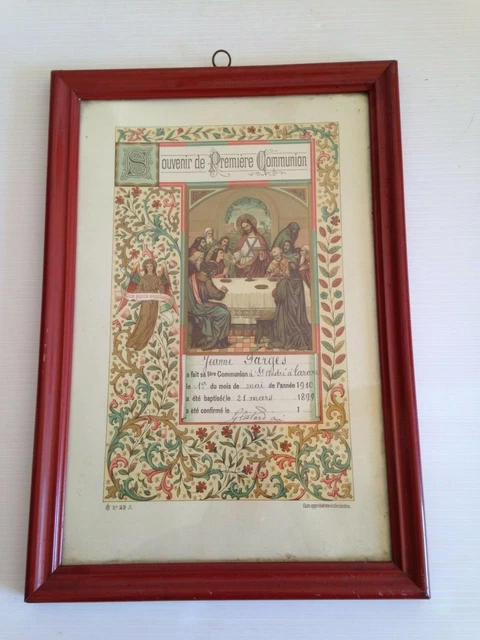 Ancien Verre Souvenir De 1ère Communion – Dorure, Multicolore (décoration)