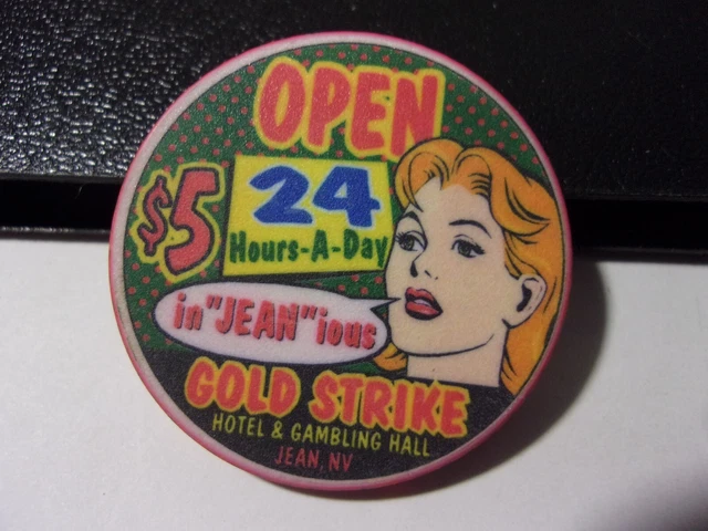 GOLD STRIKE HOTEL & GAMBLING HALL CASINO $5 hotel gaming poker chip (LTD 1000)