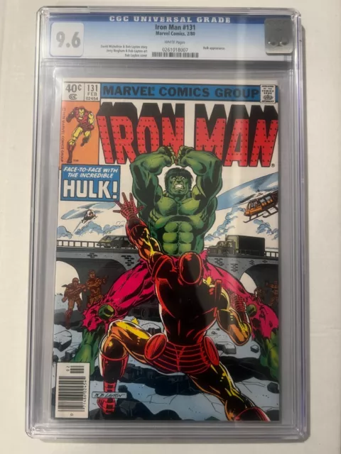 Invincible Iron Man 131 Cgc 9. 6 Iron Man Vs Hulk Part I Battle Bob Layton Cover