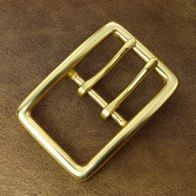 Accessorio fibbia cintura doppio rello in ottone massiccio largo 40 mm resistente