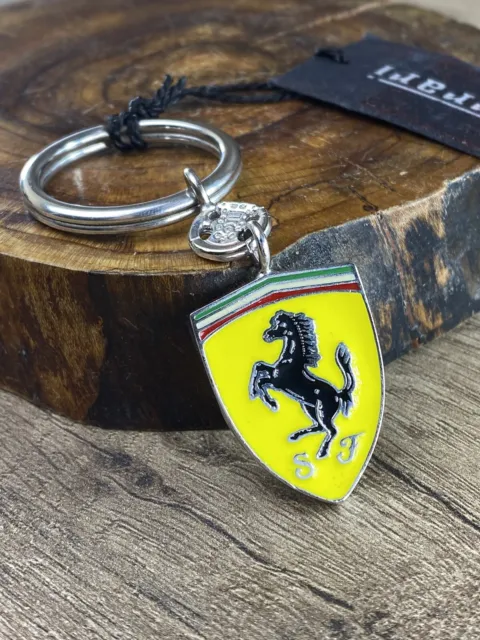 Ferrari Silver 925 keychain Yellow Ferrari Key Ring Made in Italy