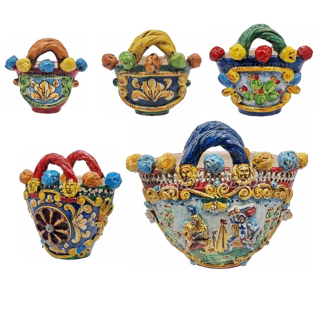 Coffa Ceramica Caltagirone Decori E Colori Casuali Vari Tipi