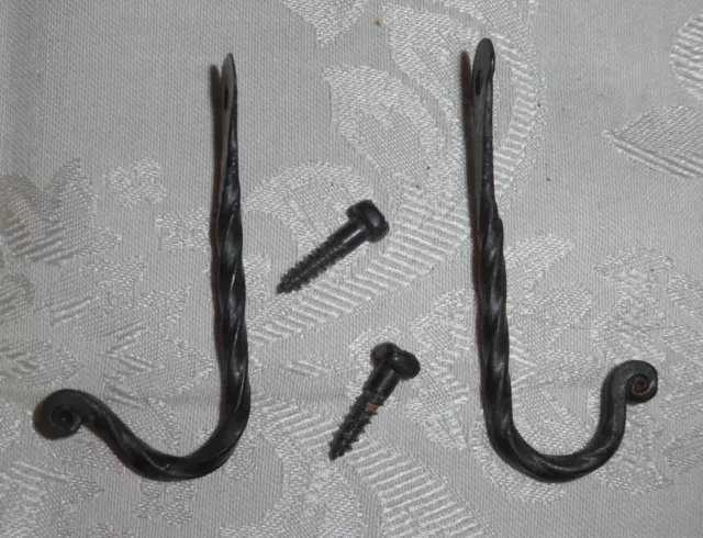 Lot of 2 Hand Forged Coat Hooks