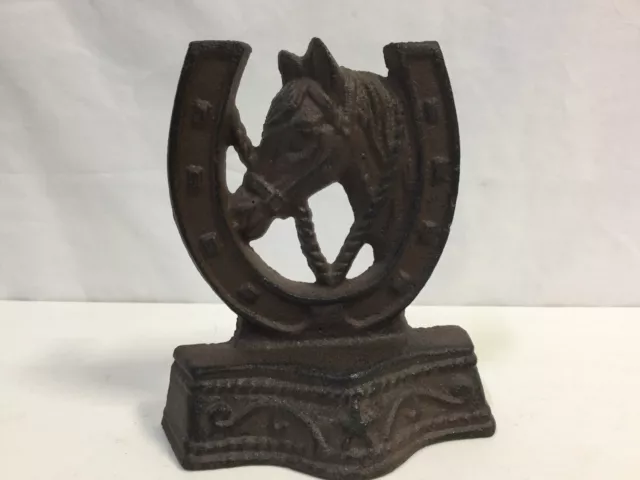 Rustic Cast Iron Horse Bookends, Set Of Two WITH FREE SHIPPING (182-2031)