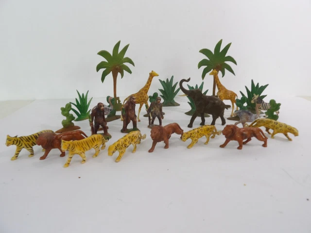 Lot D'anciens Animaux De Ferme Et De Cirque - Marques Variées (Starlux, Etc.) - Occasion - Pour Collection Ou Décoration