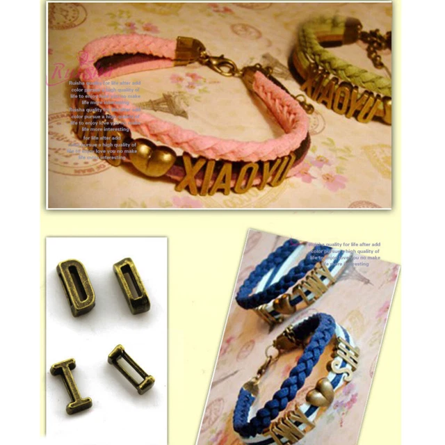 52 Stücke a-z Alphabet Buchstaben Form Charme für DIY Armband Schmuck