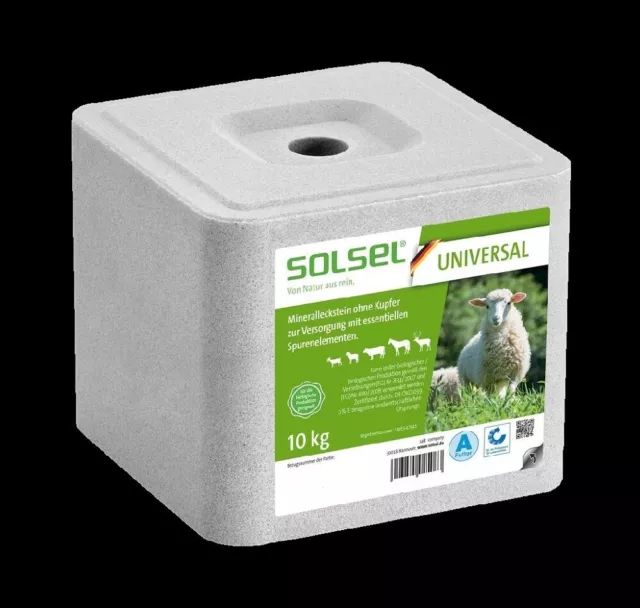 Solsel Mineralleckstein 10 kg ohne Kupfer Rind Pferd Schaf Ziege Wild