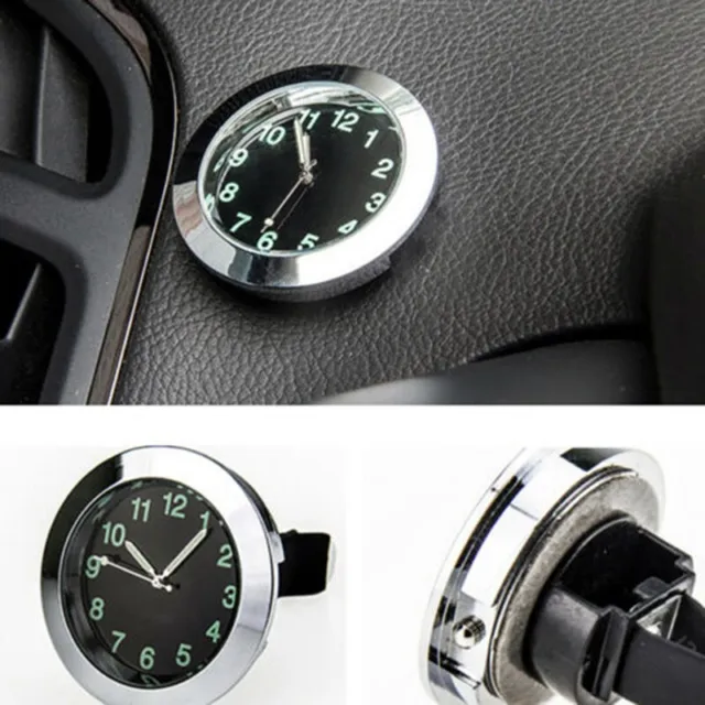 1X Car Air Vent Clips Clock Luminous Dashboard Auto Car Quartz Analog Watch Mini