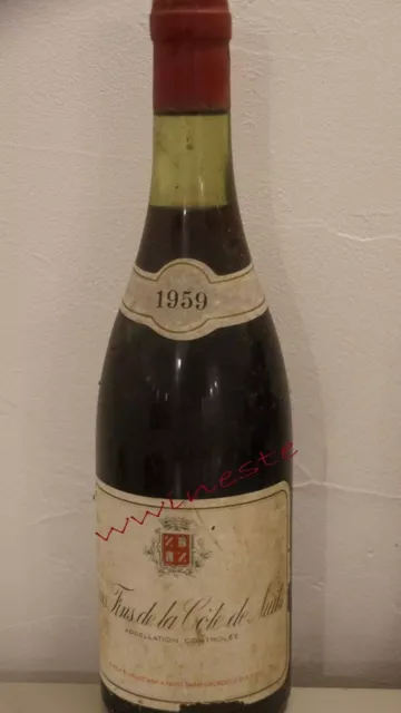 vin Bourgogne COTE DE NUITS 1959 bouteille 75cl rouge burgund wein wine vino