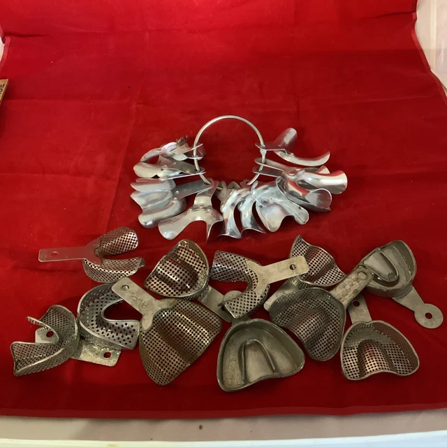 DENTAL IMPRESSION TRAYS Lot Bunce Kanouse Baker Coe Metal Vintage
