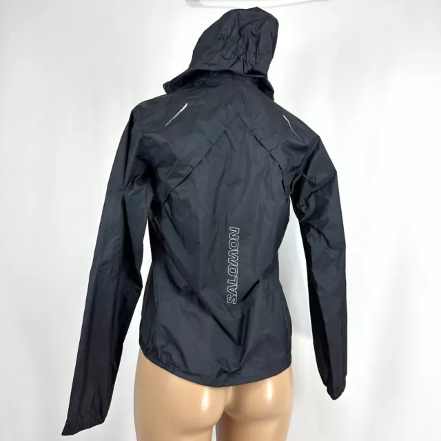 Salomon Women’s S Black BONATTI WATERPROOF Shell Jacket ** BROKEN ZIPPER**