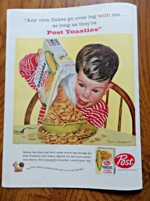 1958 Post Cereal Ad Sargent Art Little Boy