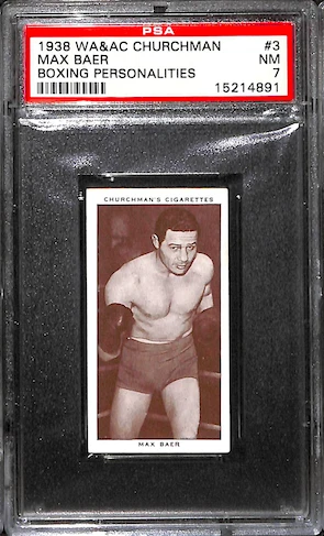 1938 W.a. & A.c. Churchman Boxing Personalities #3 Max Baer Psa 7 15214891 1938 W.a. & A.c. Churchman Boxing Personalities #3 Max Baer Psa 7 15214891