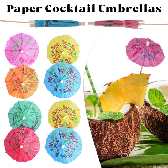 50/144 Parapluie Cocktail Bâtons Boisson Parasols Papier Fête Décor