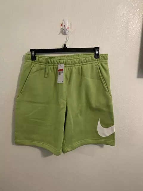 Men's Nike Sportswear Club Fleece Knit Sweat Shorts Lime Green Size Large