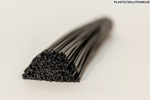 PP/EPDM Plastic welding rods (3mm and 4mm) black pack of 20 rods, triangle shape