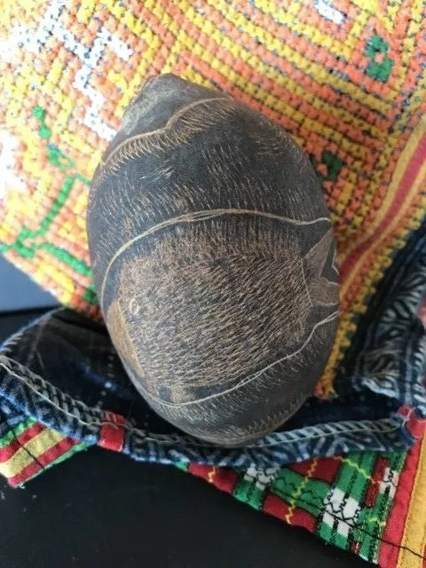 Old Australian Aboriginal Kimberly Carved Boab Nut …beautiful collection piece