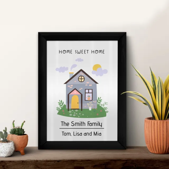 Personalised Home Sweet Home  - A4 Metal Sign Print- Frame Options Available