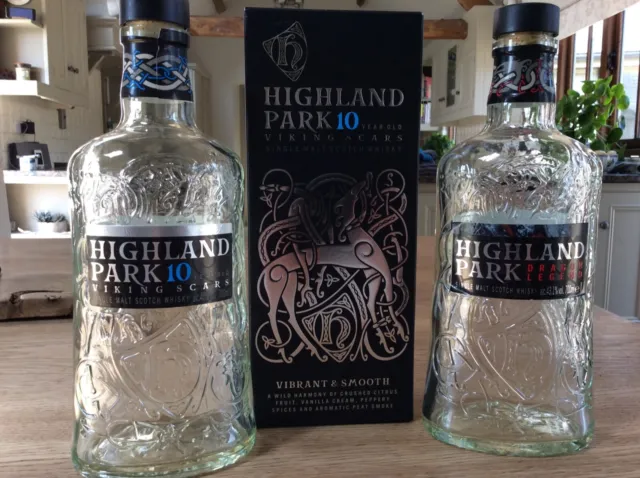 Highland Park 10 Year Old & Highland Park Dragon Legend Malt Whisky Bottle & Box