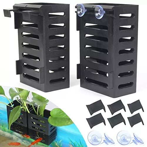 SANJHFF 2 Pcs Aquarium Plant Holder, Fish Tank Plant Holder Hooks Suction Cups