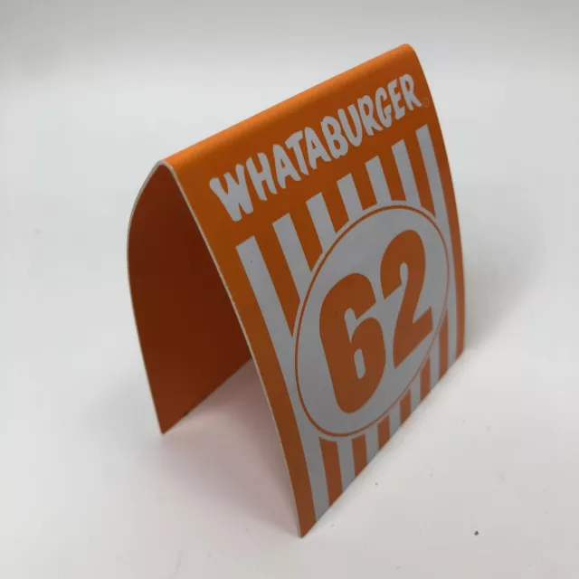 #62 Individual WHATABURGER Restaurant Table Tent Numbers - Glossy