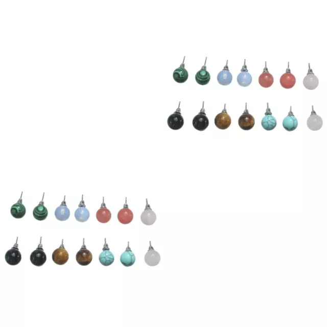 14 Pairs Natural Stone Earrings Trendy for Women Drop Assorted