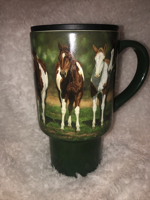 LANG Horse Coffee Mug Pint-Sized Paints Chris Cummings Tall Cup W/lid