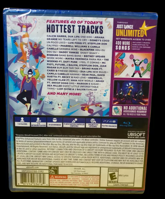 PlayStation 4 Just Dance Video Game Disk 2019 2