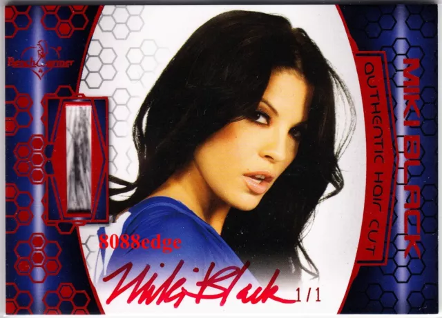 2012 Benchwarmer Soccer Hair Cut Auto: Miki Black #1/1 Of Red Autograph Playboy