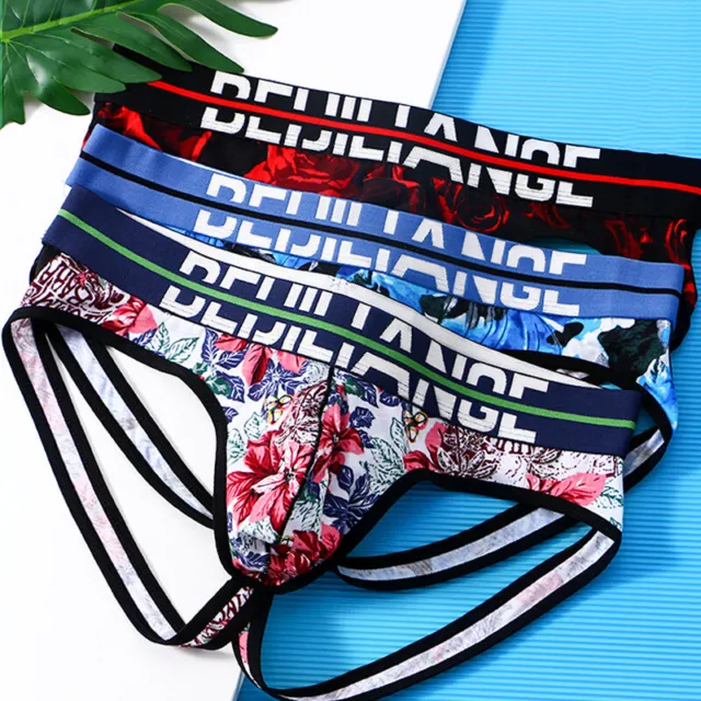 Mens Jockstrap Underwear Open Butts Thongs Cotton Jock Strap Briefs G-string ① ν