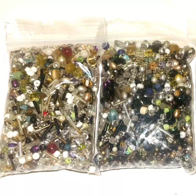 Small Loose Unsorted Bead Mix 270 Grams 9.5 Ounces Recycle Rescue Lot Seed Tube