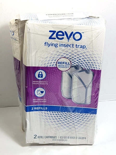 2 Pack Zevo Flying Insect Trap Refill Cartridges - 2 Cartridges Each - (4 TOTAL) 2 Pack Zevo Flying Insect Trap Refill Cartridges - 2 Cartridges Each - (4 TOTAL)