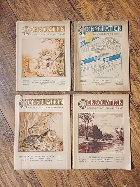 Lot Of 4 Consolation Magazines 1937 Jehovah's Witness watchtower Ibsa