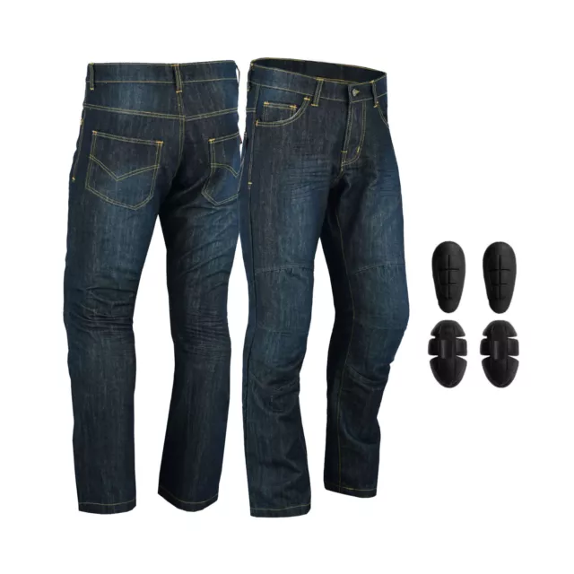 Mens Motorbike Pants Cycling Motorcycle Jeans Denim Trousers Free CE Armours UK