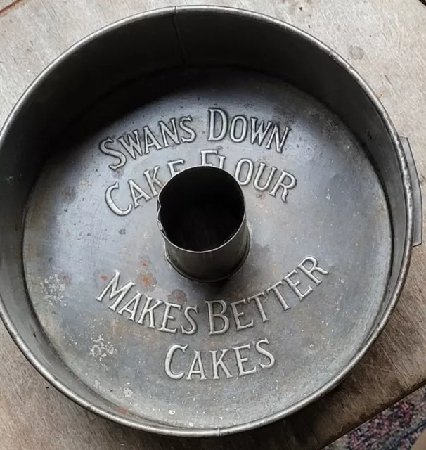 Vintage Swans Down Tube Cake Pan  Advertising Kitchen Utensil Nice