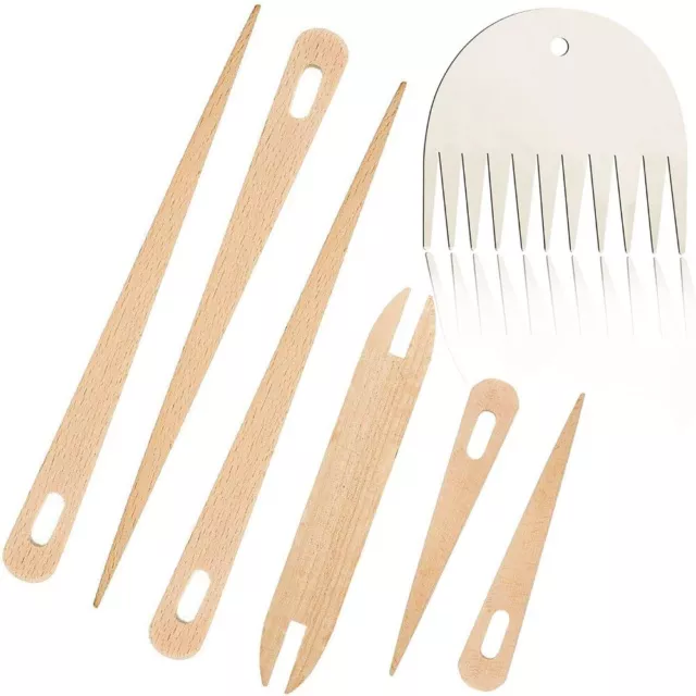 Wooden Braided Comb DIY Handicraft  Three Big and Two Small