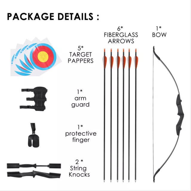 Archery 30/40lbs Recurve Takedown Bow Arrow Set Hunting for Youth Adult Practice