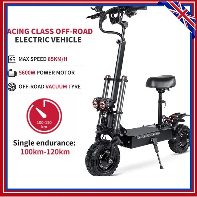 60V 5600W ELECTRIC Scooter Adult Dual Motor 11inch Off Road Tires Fast