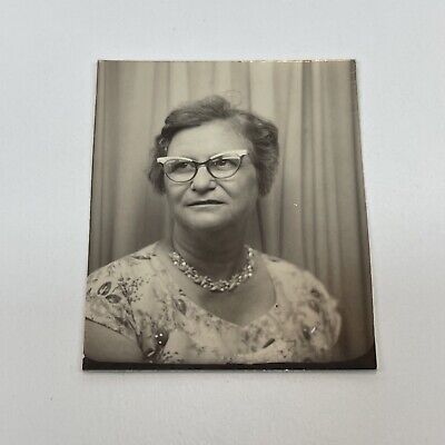 Photo Booth Vintage Photo Fashionable Woman Cat Eye Glasses Jewelry Floral Dress