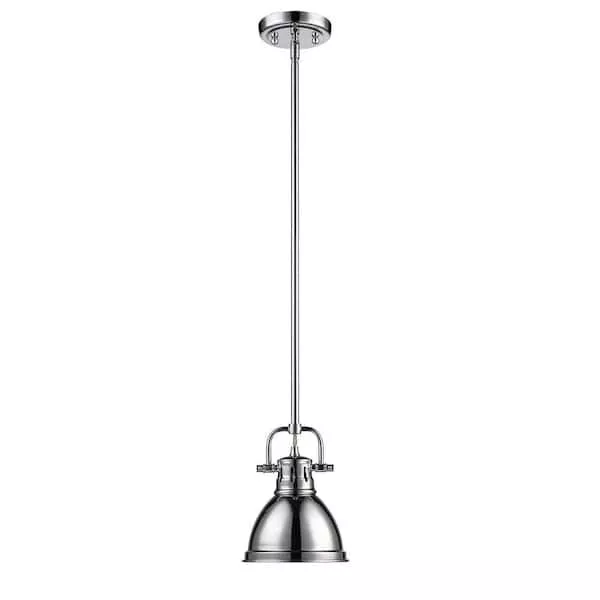 Golden Lighting Duncan 1-Light Chrome Pendant with Rod3604-M1L CH-CH