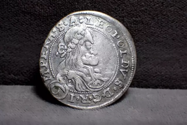 Bohemia Austria 6 Kreuzer Emperor Leopold I Silver Coin 1674 XF