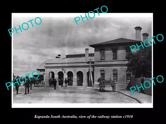 OLD LARGE HISTORIC PHOTO OF KAPUNDA SA VIEW OF THE RAILWAY STATION c1910