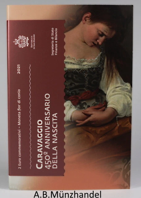 San Marino 2021 2 Euro-Gedenkmünze - Caravaggio FDC