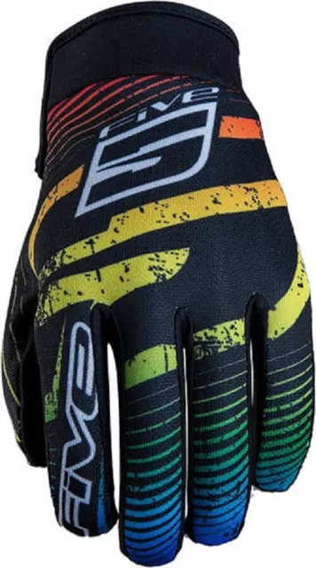 Guanti Gloves Moto Enduro Cross Planet Fashion Five Nero Arancio Giallo 11 Xl