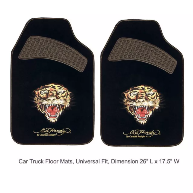 Ed Hardy By Christian Audigier Tiger Car Truck Front Carpet Floor Mats
