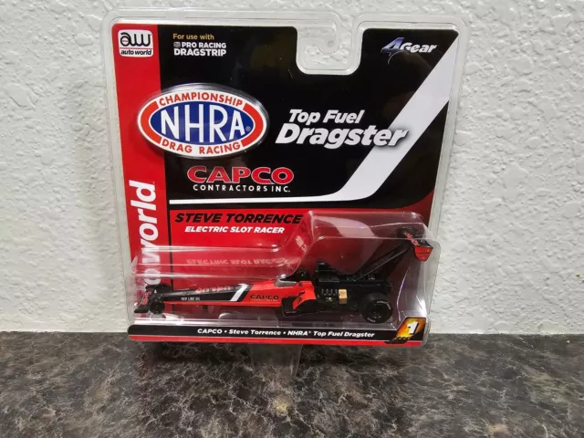 Auto World HO Scale Slot Car NHRA Top Fuel Dragster CAPCO Steve Torrence Red NIB